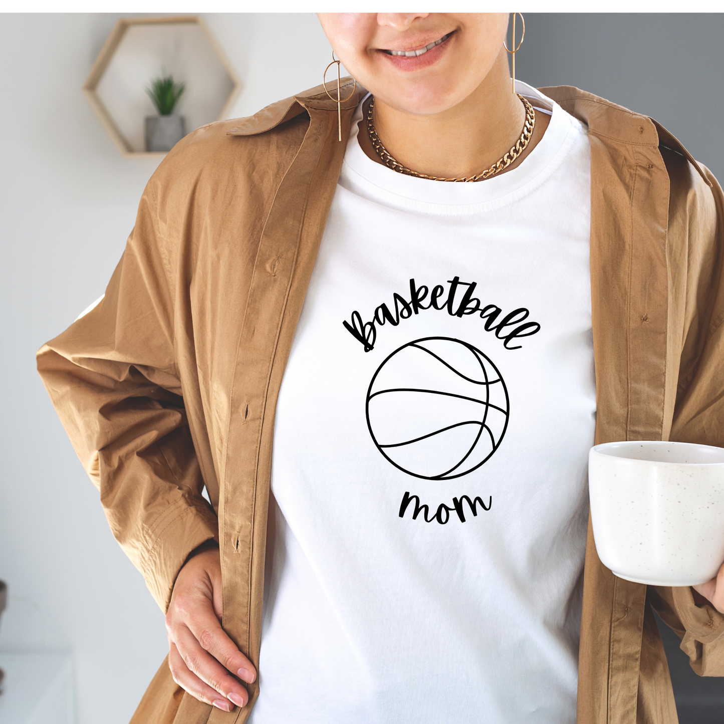 Tricou alb Basketball Mom