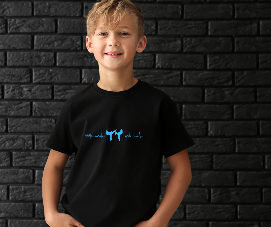 Tricou negru karate copii